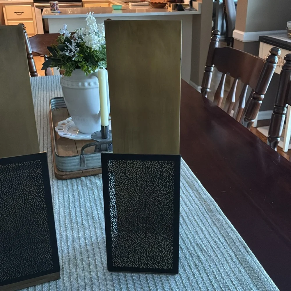 Crate&Barrel Gold and Black Lanterns